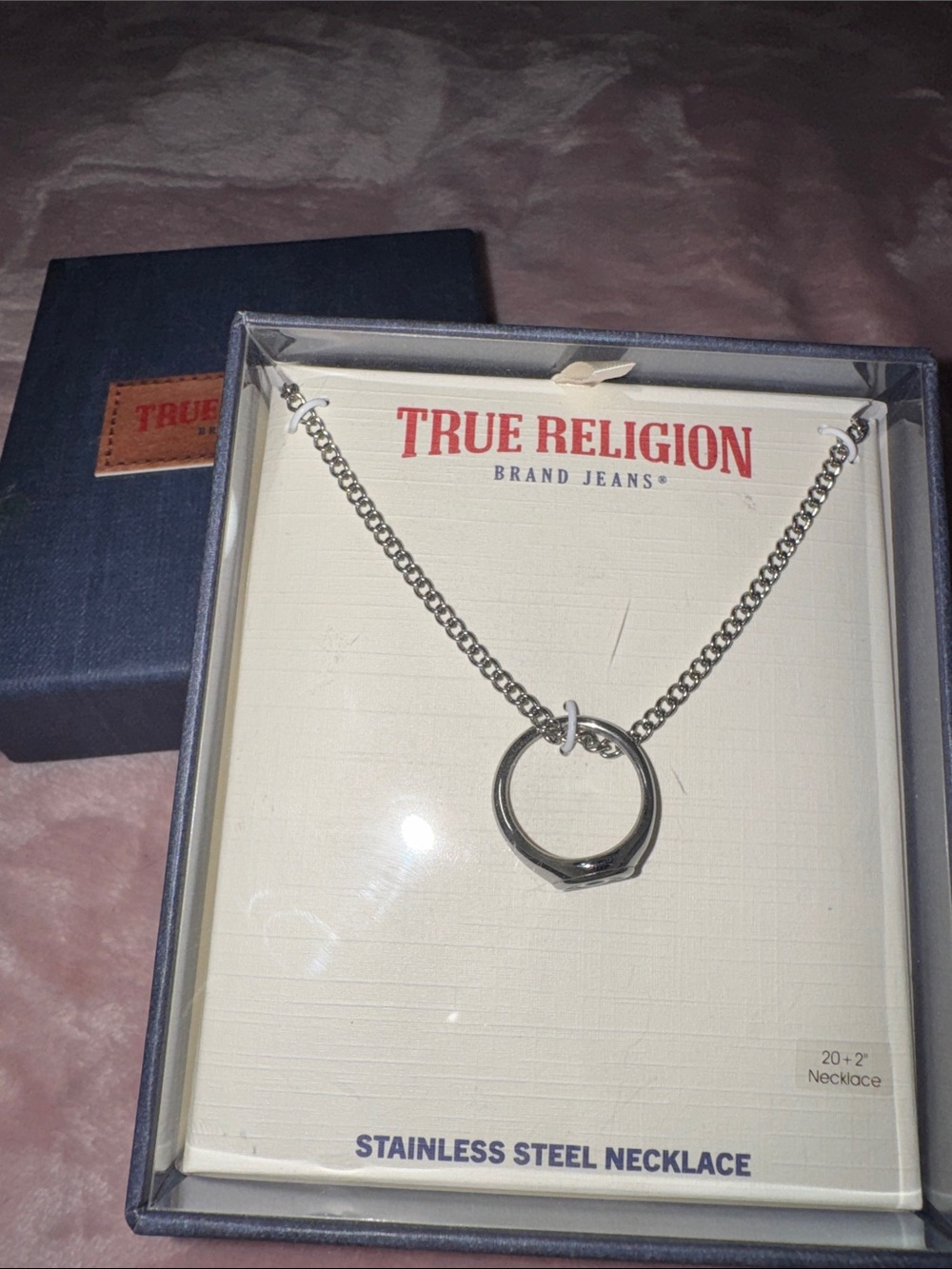 True Religion Silver Ring Pendant Necklace